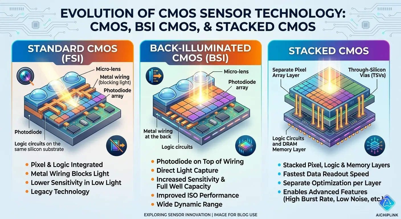 CMOS vs BSI CMOS vs Stacked CMOS: Which Image Sensor Is Best?